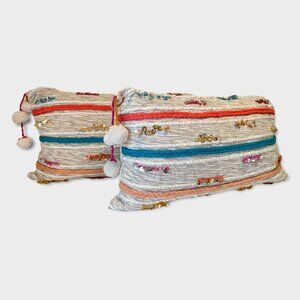 Pair of Indian pillow PALETTES and pompoms